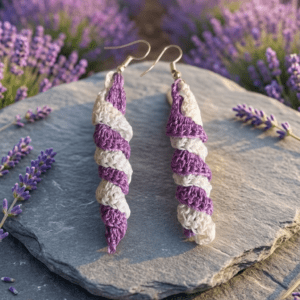 Aretes tejidos espiral duo