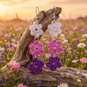 Aretes 3 flores